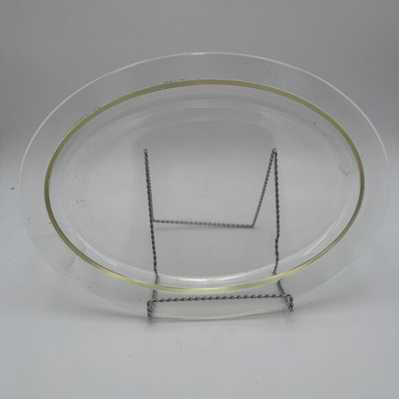 PYREX Platter 1940’s Glass Yellow Tint 10 3/4” X 15” OVAL Utility 316 - Picture 2 of 4